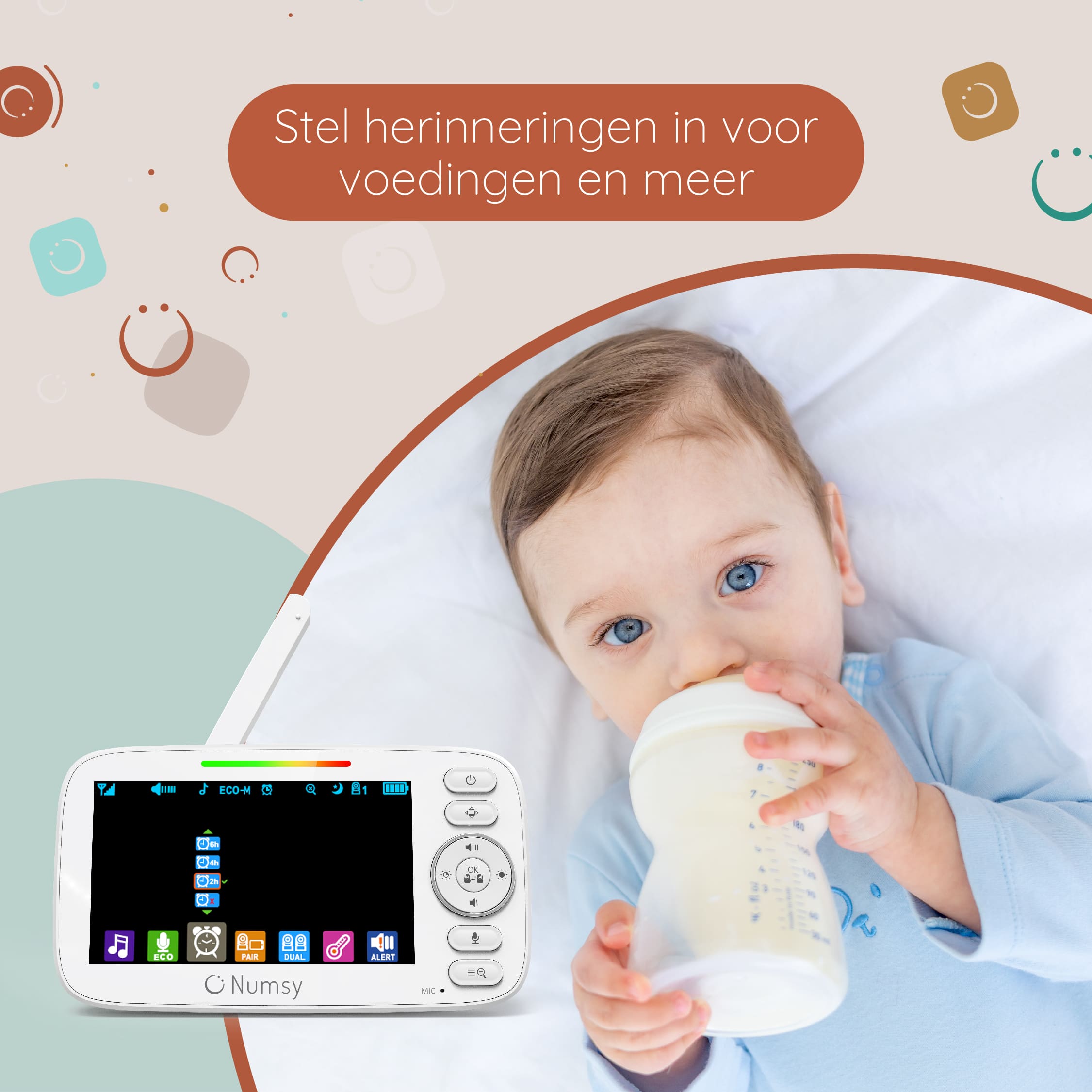 Numsy Parent Pro Babyfoon met Camera